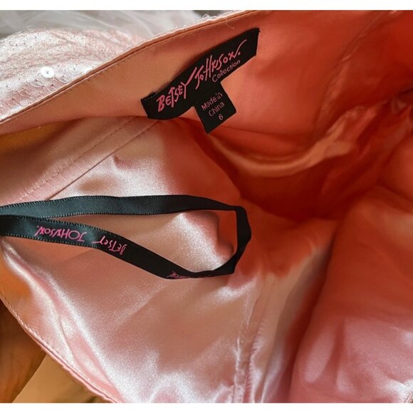 Betsey Johnson Collection Vintage Dress Pink Tutu Corset Sequins Tulle Prom SZ 6 - Picture 10 of 14